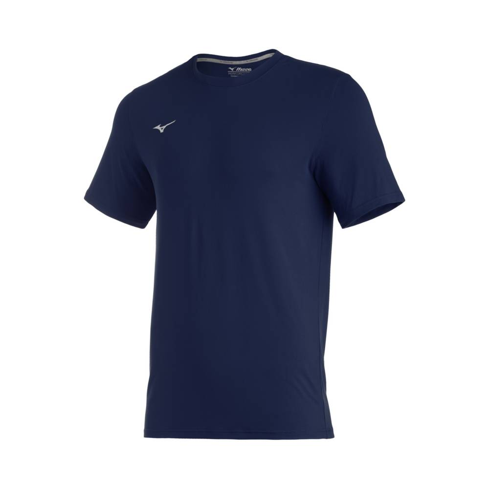 Camiseta Mizuno Baseball Comp Diamond Short Sleeve Crew - Homem - Azul Marinho - UAYXQ2170